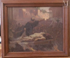 Maurice RIEUNIER (Neuilly 1877 - Paris 1961)-Les funérailles de César-img1