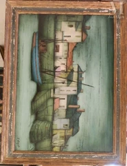 Jacques VOYET  -1927-Bateaux  à quai-img1