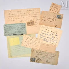 Lot. Ensemble de billets et cartes autographes et documents divers :--img1