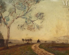 Louis BRAQUAVAL (Esquermes 1854 ou 1860 - 1919)-Charette sur le chemin-img1