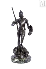 Dans le goût d'Emmanuel FREMIET (1824-1910)-Saint Georges terrassant un dragon-img1