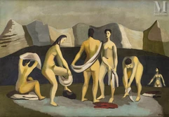 Vera PAGAVA (Tbilissi 1907 - Ivry-sur-Seine 1988)-Femmes au bain / Nu allongé-img1