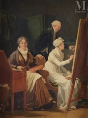 Marie Gabrielle CAPET (1761 - 1818)-Autoportrait de l'artiste dans l'atelier-img1