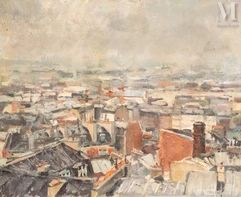 Pierre Emile Gabriel LELONG (1908 - 1984)-Paysage ou Vue sur les toits-img1