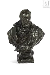Aimé Jules DALOU (Paris 1838 - Paris 1902)-Buste de Victor Hugo, homme de lettres-img1