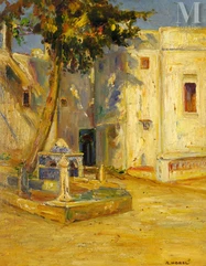 Albert HOREL (Aubevoye 1876 - Paris 1964)-Mausolée à la fontaine de village-img1