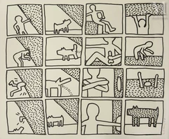 Keith HARING (1958-1990)-Blueprint drawing, 1990-img1