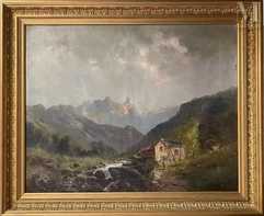 Emile GODCHAUX (1860-1938)-Chaumière dans les alpages-img1