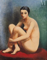 Moïse KISLING (Krakow 1891 - Sanary sur Mer 1953)-Seated nude-img1