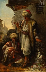 Émile Henri LA PORTE (Paris 1841 - 1919)-Fumeurs de narguilé-img1