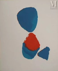 Nicolas DE STAEL (1914-1955), d'après-Composition abstraite bleu et rouge, 1952-img1