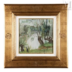 Abel LAUVRAY (1870-1950)-Bord de l'eau près de Vétheuil-img1