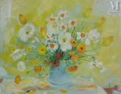 Ⓗ LE PHO (1907-2001)-Bouquet of flowers, circa 1960-1970-img1