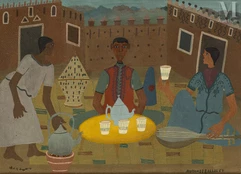 Mohamed BEN ALLAL (Maroc 1924 - 1995)-Cérémonie du thé-img1