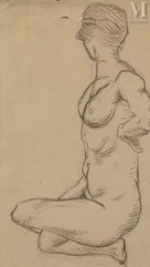 François-Rupert CARABIN (1862-1932)-Nu assis de côté-img1