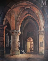 Entourage de Louis Daguerre (1787-1851)-Intérieur de monastère-img1