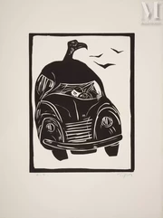 Roland Topor (1938-1997)-Le bon choix (pl. pour Kafka et l'inframonde), 1978-img1