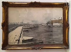 Frank BOGGS (1855-1926) Aquarelle et fusain--img1