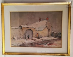 Frank BOGGS (1855-1926) Aquarelle et fusain--img1