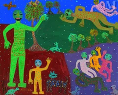 Madhvi PAREKH (Inde, 1942)-Paysage animé, (19)88-img1