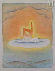 Jean-Michel FOLON-"L'esprit du chat, 1982 "-img1