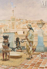Josep TAPIRO Y BARO (1830-1913)-L'heure du thé sur la terrasse-img1