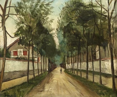 Nathan GRUNSWEIGH (Cracovie 1880 - Déporté en 1943)-L'allée arborée-img1