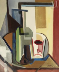 Youla CHAPOVAL (Kiev 1919 - Paris 1951)-Composition à la bouteille-img1