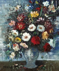 Merio AMEGLIO (San Remo 1897 - Paris 1970)-Bouquet de fleurs-img1