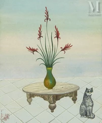 Jellal Ben ABDALLAH ( Sisi bou Said 1921)-Le bouquet et le chat-img1