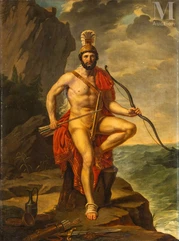 École FRANCAISE vers 1820, entourage de Jacques-Louis DAVID-Philoctète sur l’île de Lemnos-img1
