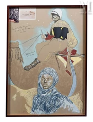 Jean LE GAC ( Ales 1936)-Dans l'atelier du peintre, ce qu'il appelle son coin de cinéma-img1