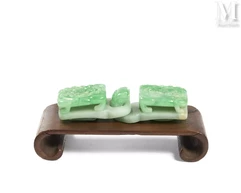 CHINE, Dynastie Qing-Boucle de ceinture en jadéite-img1