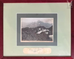 PHOTOGRAPHIE-Vue du Mont Viso prise du Grand Rubren, 1898 - décicacée à Victor de Cessoles-img1