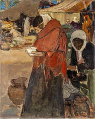 Louis Ferdinand ANTONI (1872-1940)-Juive sur le marché d'Alger-img1