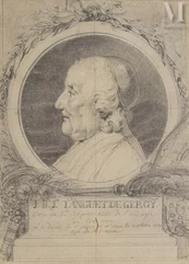 Augustin de SAINT-AUBIN (Paris 1736 – 1806)-Portrait présumé de profil gauche  de Languet de Gergy-img1