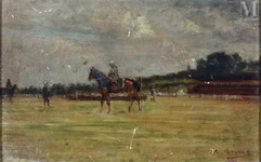 Charles François PECRUS (Limoges 1826 - Paris 1907)-Les joueurs de polo-img1