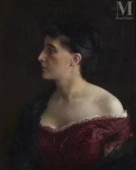 Fernand CORMON (Paris 1845 - 1924)-Portrait de femme-img1