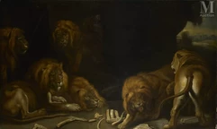 Ecole FLAMANDE du XVIIème, suiveur de Pierre Paul RUBENS-La fosse aux lions-img1