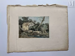 Jean Michel MOREAU le jeune (Paris 1741-1814)-Vue animée d’une maison avec des pêcheurs-img1