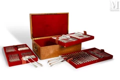 Importante ménagère en argent 24 couverts;--img1