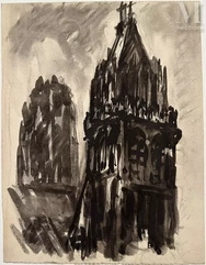 Jean-Charles CONTEL (Glos 1895 - Paris 1928)-Chartres, esquisses-img1