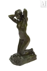 Auguste RODIN (Paris 1840 - Meudon 1917)-Faunesse à genoux-img1