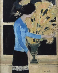 André BRASILIER (Né en 1929)-Femme en bleu-img1